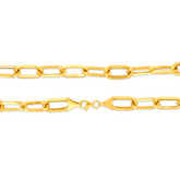 22K Gold Bold V Paperclip Chain - 17.5"